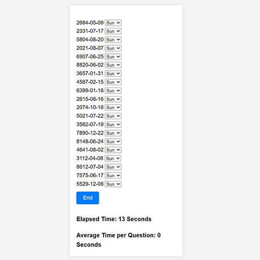 Day of the Week Calculation Practice App